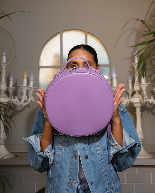 Round Real Leather Handbags