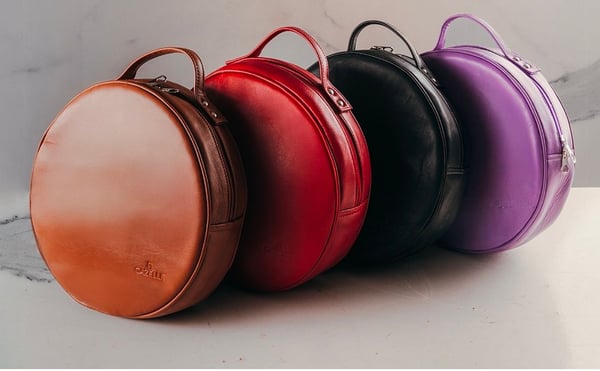 Round Real Leather Handbags
