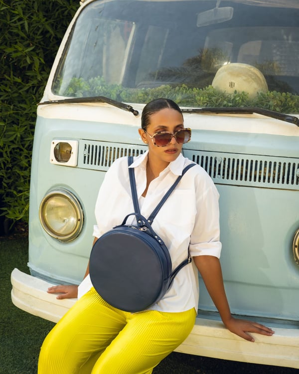 Round Real Leather Handbags