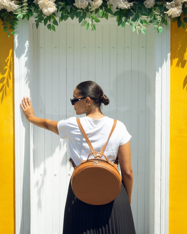 Round Real Leather Handbags