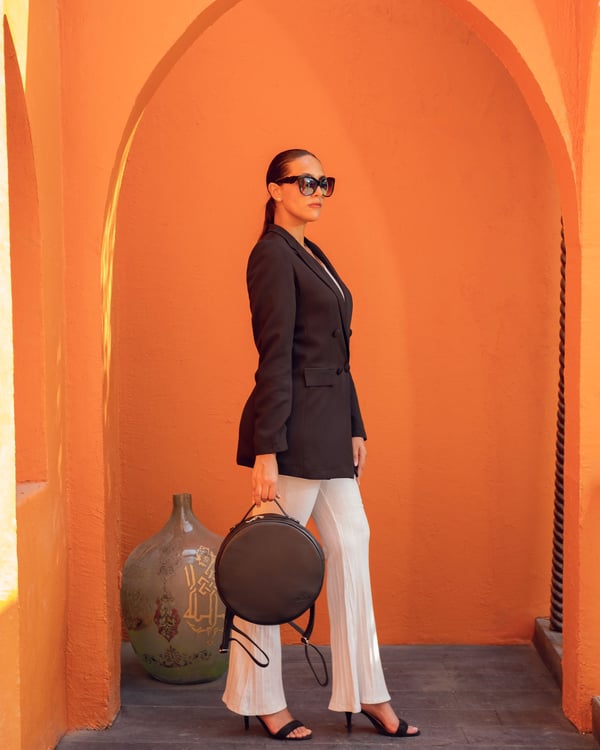 Round Real Leather Handbags