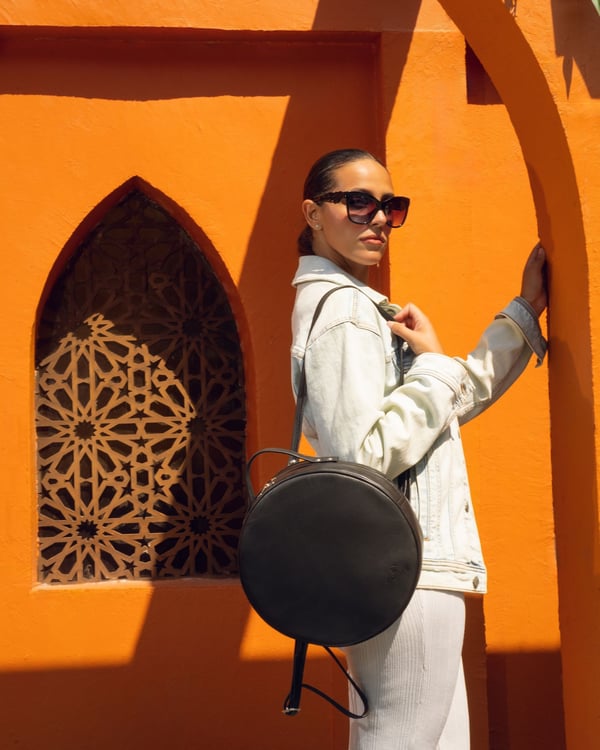 Round Real Leather Handbags